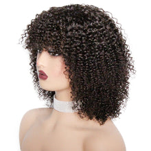 Human Hair Curly Wig With Bangs Natural Brazilian Hair Wigs For Women Short Curly Bob Wigs With Fringe 180% D Full Machine Wigs Neomi’ Tress and Trend
