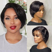 Human Hair 13X2 Wigs Short Pixie Cut Wigs Straight Bob HDTransparent Lace Frontal Wigs For Black Women 250Density Perruque Cheap Neomi’ Tress and Trend