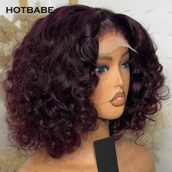 450 Density Bouncy Curly Glueless Wigs Human Hair 4×4 HD Lace Frontal Wigs Wear And Go 13×6 HD Lace Frontal Wigs Human Hair 99J Neomi’ Tress and Trend