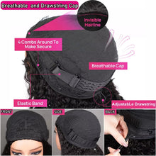 Kinky Curly Human Hair Wig 3 IN 1 Half Wigs Human Hair 250% Density Full Machine Made Clip-in With Drawstring Seamless Neomi’ Tress and Trend