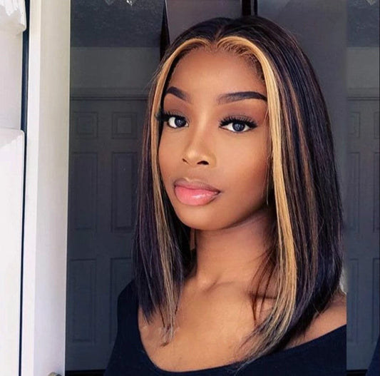 Short Straight Human Hair Wig-0