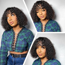 Curly Human Hair Wigs For Women Human Hair Bob Wig Kinky Curly Wig With Bangs Perruque Cheveux Humain Full Machine Made Wig Neomi’ Tress and Trend