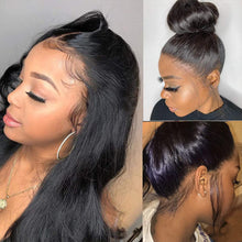 18-Inch Pre-Plucked HD Lace Front Body Wave Wig - 180 Density Brazilian Virgin Human Hair, Glueless, Natural Black for Women