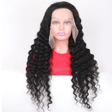 200 Density HD 13X6 Transparent Deep Water Wave Curly Human Hair Lace Frontal Wig - 30 to 34 Inch 13X4 Lace Front Human Hair Wig