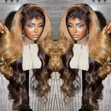 200 Density 13X6 Honey Blonde Lace Front Wigs for Women - Pre-Plucked Human Hair with Baby Hair, HD Transparent Body Wave, 18 Inch