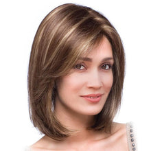 Bob Wig with Bangs for Women, Short Brown Straight Bob Wigs Shoulder Length Heat Fiber Hair Wigs Cosplay Wig for Girl