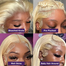 613 Transparent HD Lace Frontal Wig - 13X6 Bone Straight Blonde Human Hair Lace Front Wig - 13X4 Brazilian Pre-Plucked Human Hair
