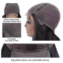 Body Wave Lace Closure Human Hair Wigs for Black Women - Brazilian Virgin 4x4 Pre-Plucked Lace Closure with Bleached Knots and Baby Hair, Natural Color, 150 Density