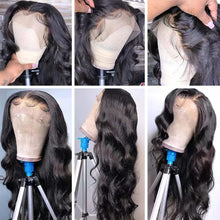 Premium HD Body Wave Lace Front Wigs for Black Women - Glueless, Pre-Plucked 10A Human Hair, 180 Density, 34 Inch, 13X6 Lace Front Design