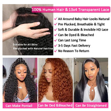 Brazilian Water Wave Curly Lace Front Wig - Glueless Human Hair Wig for Black Women, Pre-Plucked 150% Density, 13X4 Ear to Ear Lace Frontal, 20 Inch