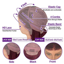 99J Loose Wave Lace Front Wigs Human Hair Pre Plucked Burgundy Loose Deep Wave 13X4 Hd Lace Front Wigs Human Hair for Women 180% Density 99J Burgundy Glueless Deep Wave Wig 22 Inch