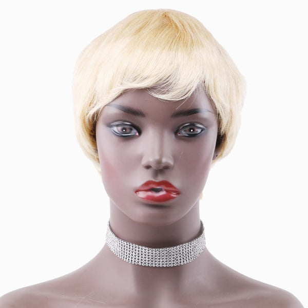 Blonde Short Pixie Cut Human Hair Wigs Brazilian Human Hair Wig Short Human Hair Wig(613#)