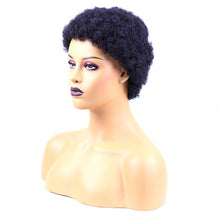 Short Afro Kinky Curly Wigs - 100% Human Hair Pixie Cut, Brazilian Virgin Hair in Natural Color