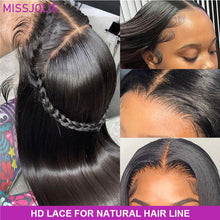 13X6 Human Hair Straight Lace Front Wig - 150% Density Glueless, Pre-Plucked with Baby Hair, Natural Hairline (22 Inch, Natural Color)