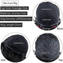 Human Hair Pixie Cut Wigs for Black Women - Short Bob Wig with Bangs and Layered Style, Full Machine-Made, Non-Lace Real Hair Wigs