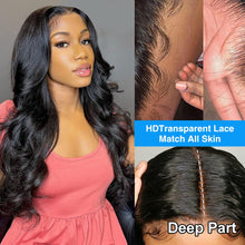 18-Inch Pre-Plucked HD Lace Front Body Wave Wig - 180 Density Brazilian Virgin Human Hair, Glueless, Natural Black for Women